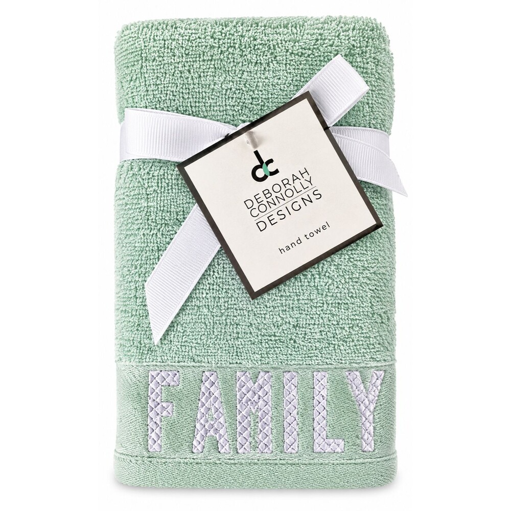 Deborah Connolly Family Hand Towels Set of 2 Mineral Green Beach Bathroom
